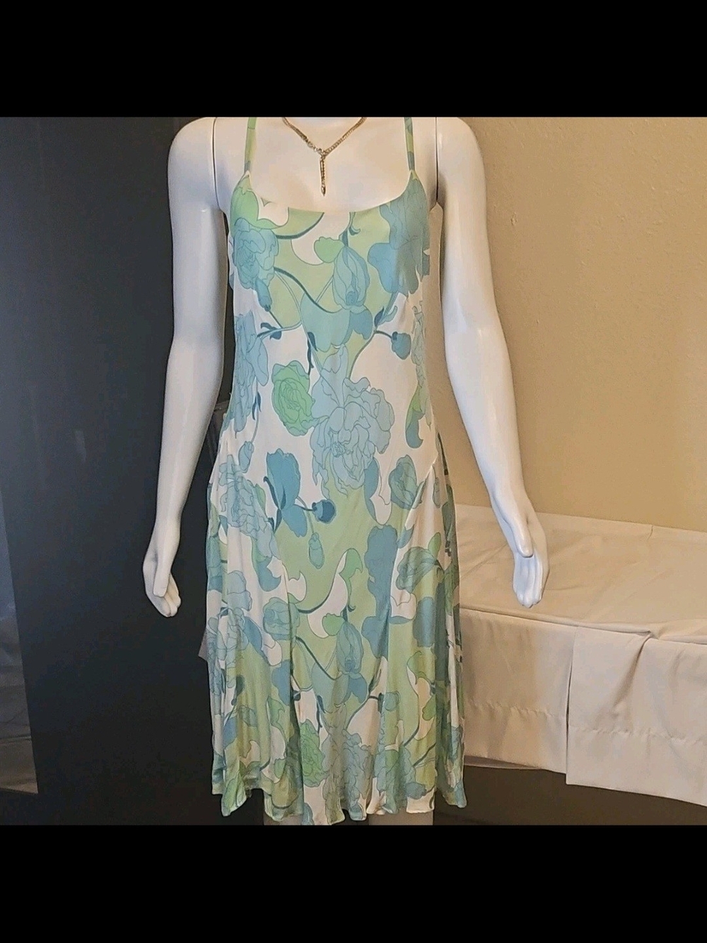 Ann Taylor LOFT Light Blue and White Slip Dress